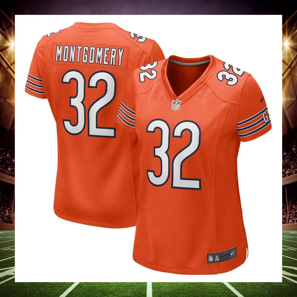 david montgomery 32 chicago bears alternate orange football jersey 1 93