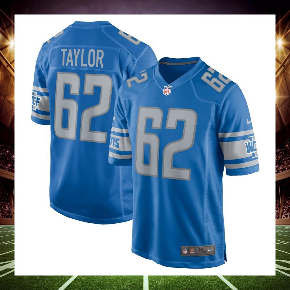 demetrius taylor detroit lions blue football jersey 1 81