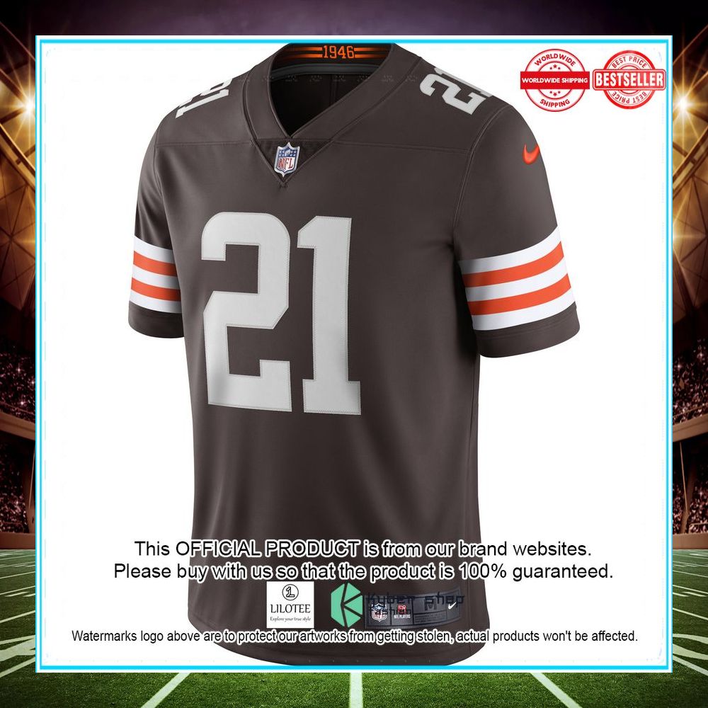 denzel ward cleveland browns nike vapor limited brown football jersey 2 874