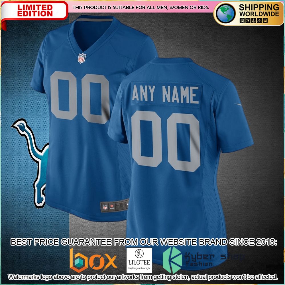 detroit lions nike womens throwback custom blue football jersey 1 525
