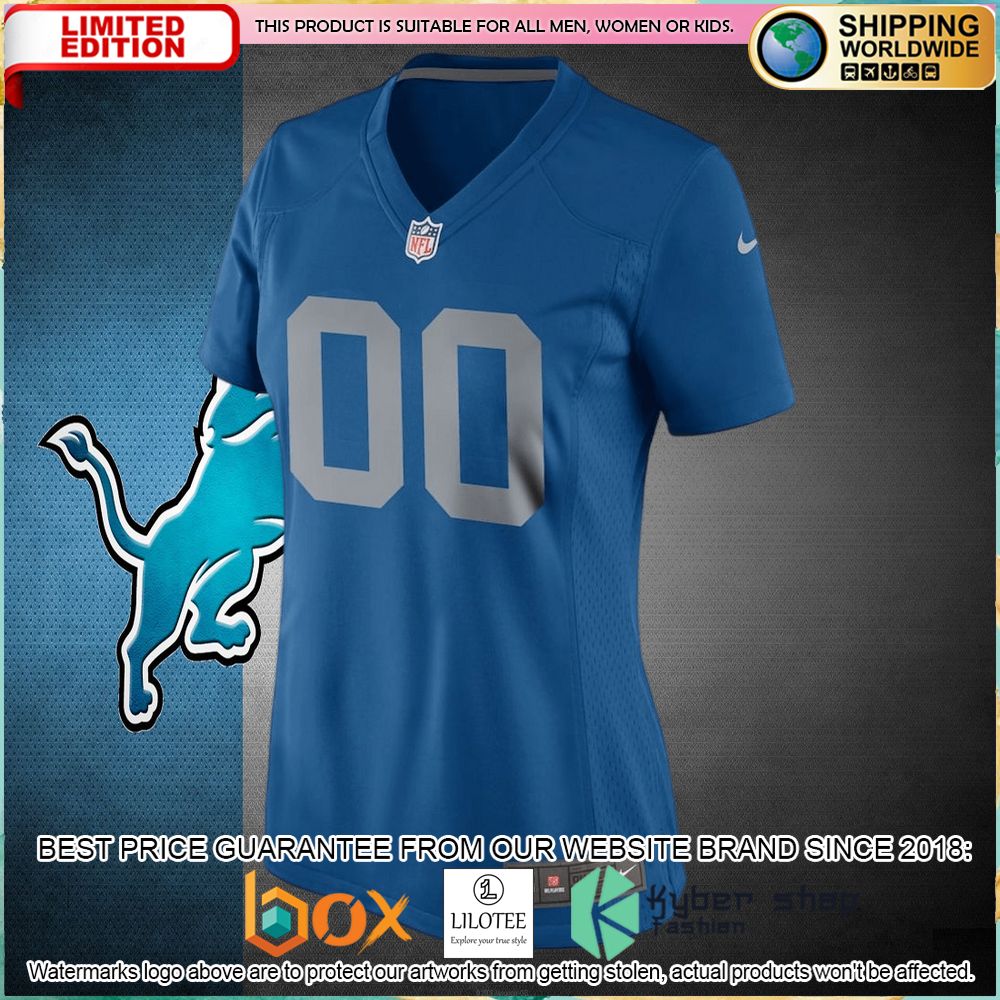 detroit lions nike womens throwback custom blue football jersey 2 185