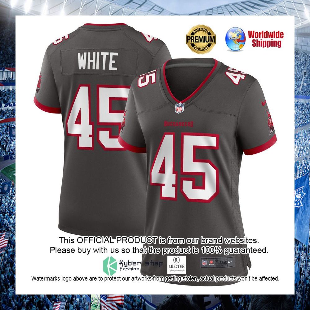 devin white tampa bay buccaneers nike womens pewter football jersey 1 799