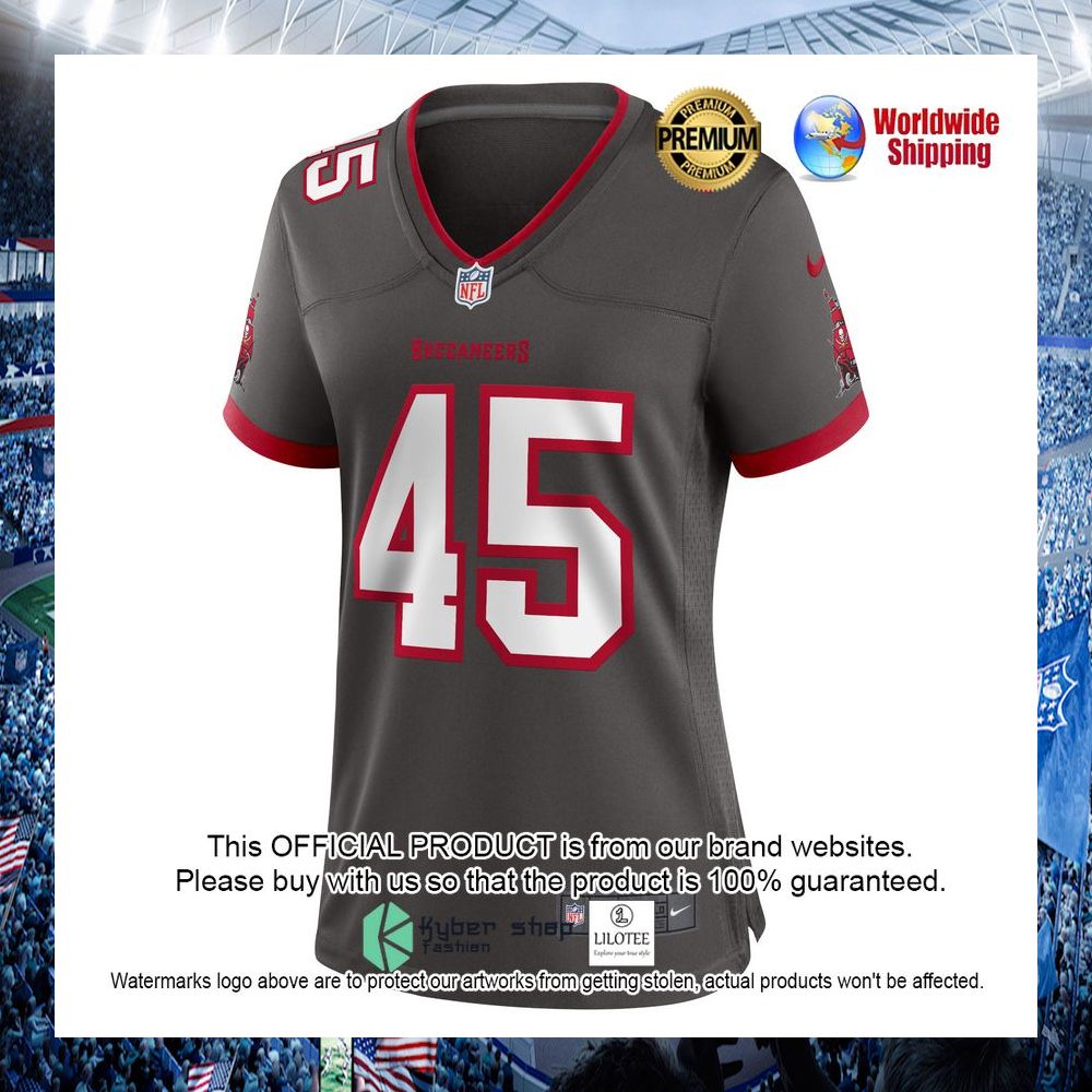 devin white tampa bay buccaneers nike womens pewter football jersey 2 416