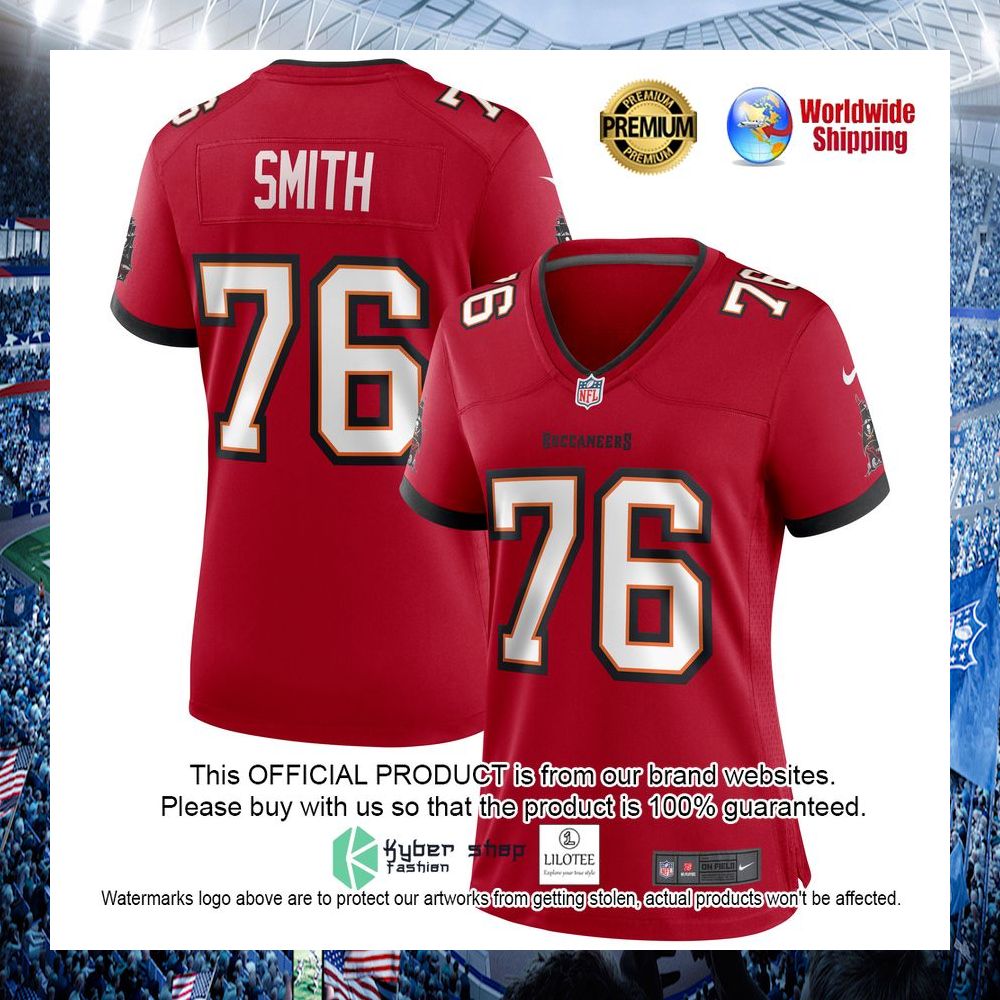 donovan smith tampa bay buccaneers nike womens red football jersey 1 648