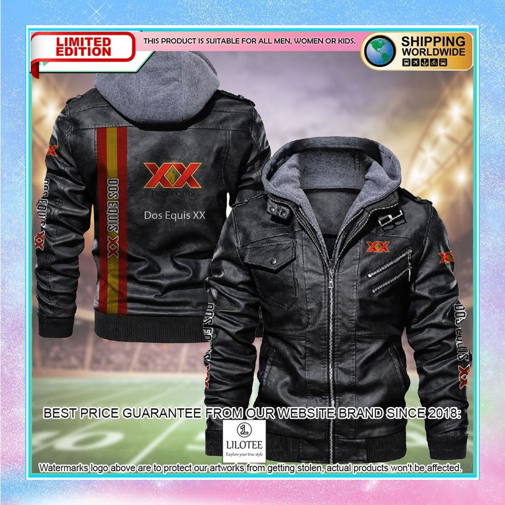 dos equis xx leather jacket fleece jacket 1 369