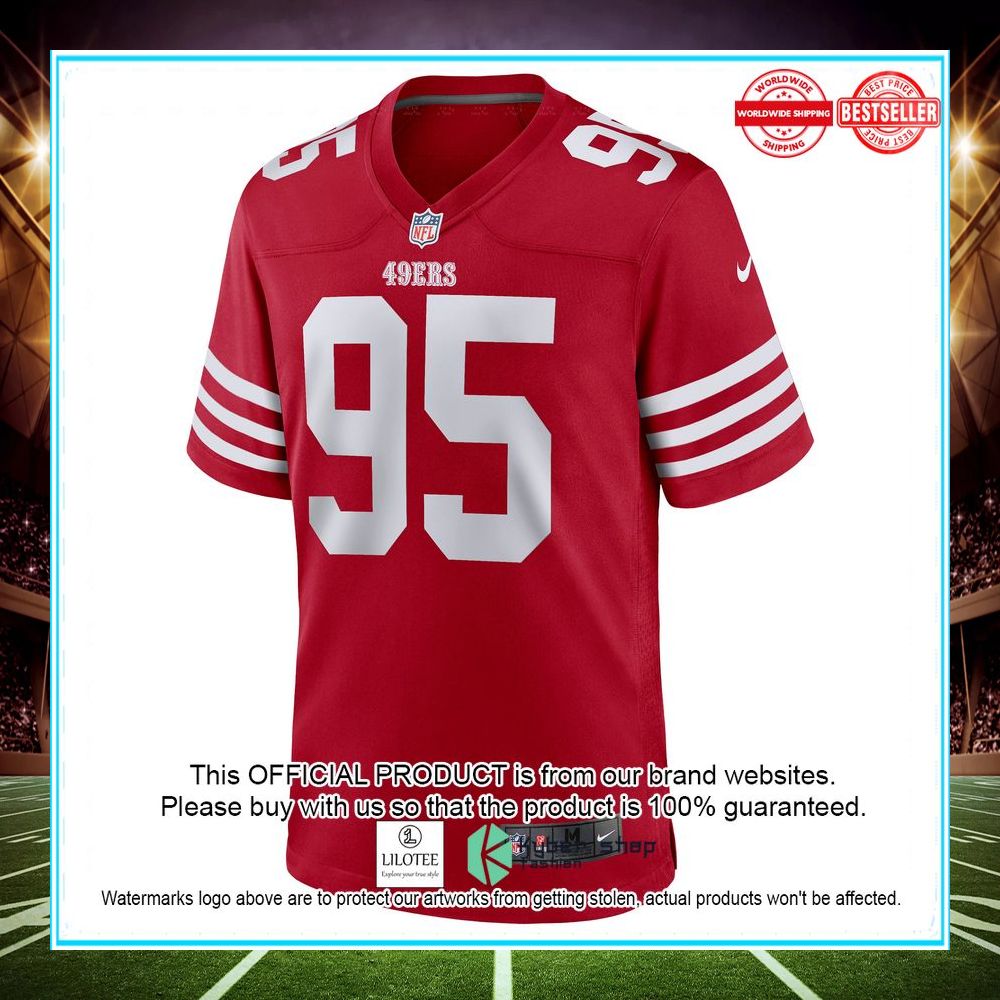 drake jackson san francisco 49ers nike game player scarlet football jersey 2 387