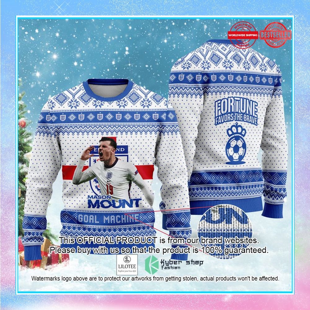 england mason mount fortune favors the brave fifa world cup qatar 2022 christmas sweater 1 880