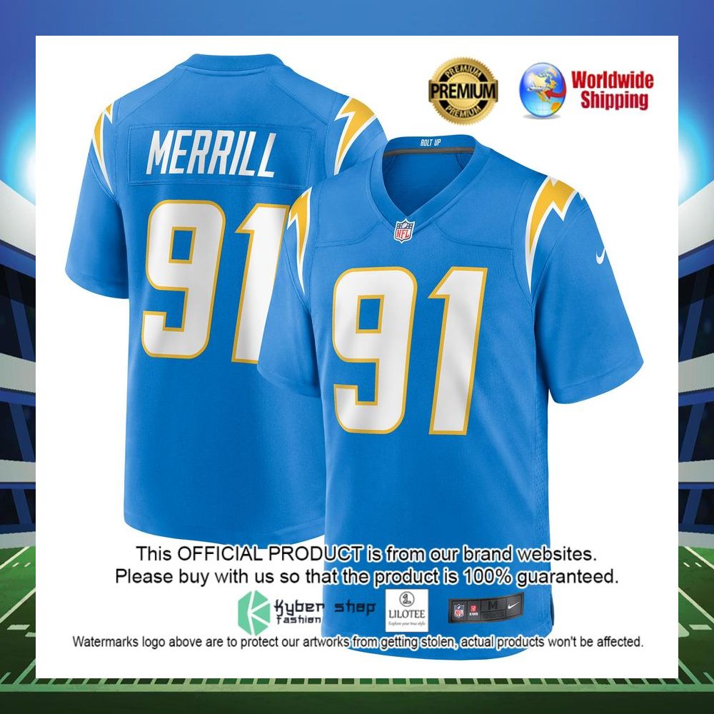 forrest merrill los angeles chargers nike player game powder blue football jersey 1 364