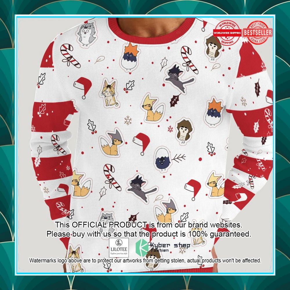 haikyuu chibi animals christmas sweater 2 617