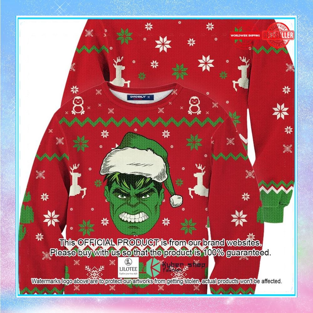 hulk smashin christmas ugly sweater 1 874