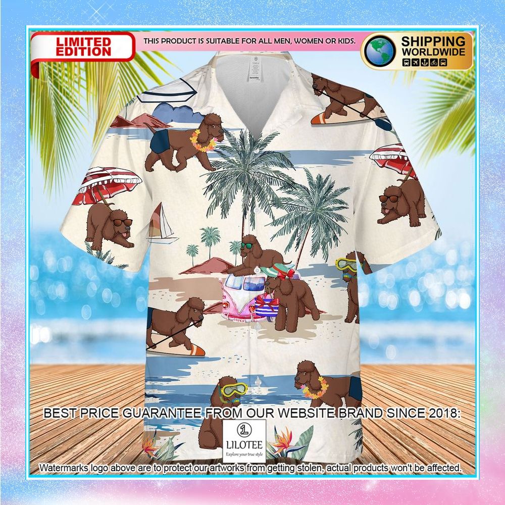 irish water spaniel summer beach hawaiian shirt 1 162