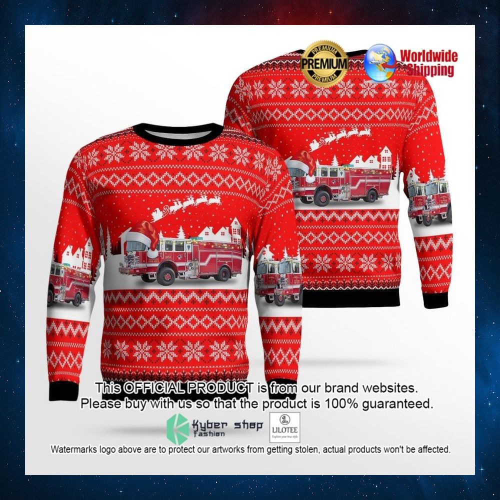 ishpeming michigan ishpeming township fire department santa hat sweater 1 256