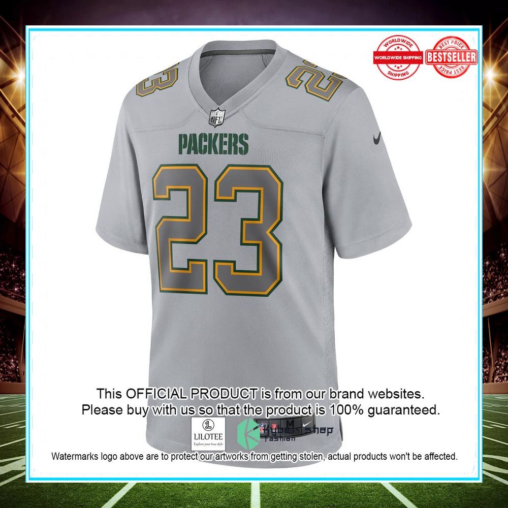 jaire alexander green bay packers nike atmosphere fashion game gray football jersey 2 240