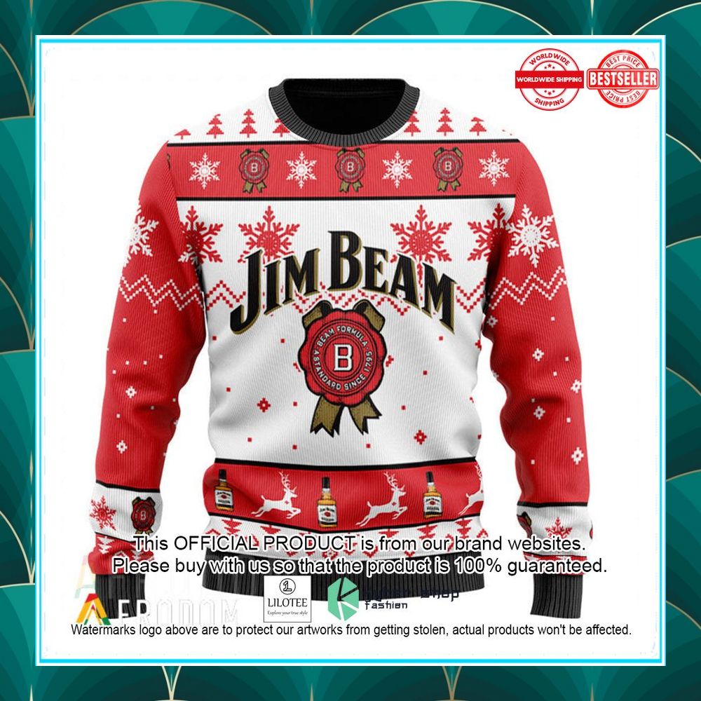 jim beam bourbon red ugly christmas sweater 2 311