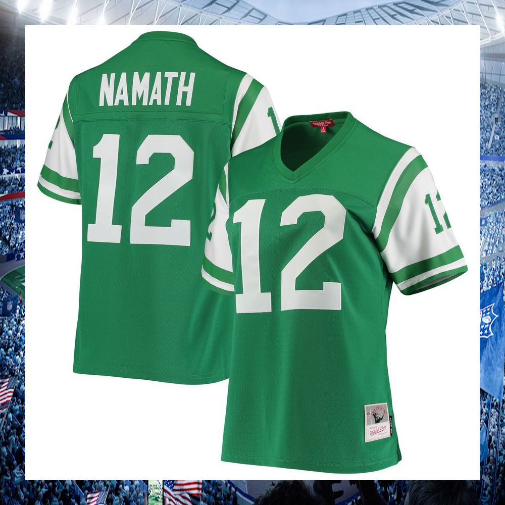 joe namath new york jets mitchell ness womens 1969 legacy replica green football jersey 1 237