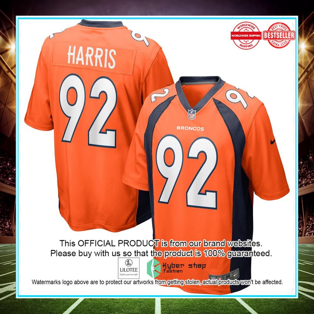 jonathan harris denver broncos nike game orange football jersey 1 216