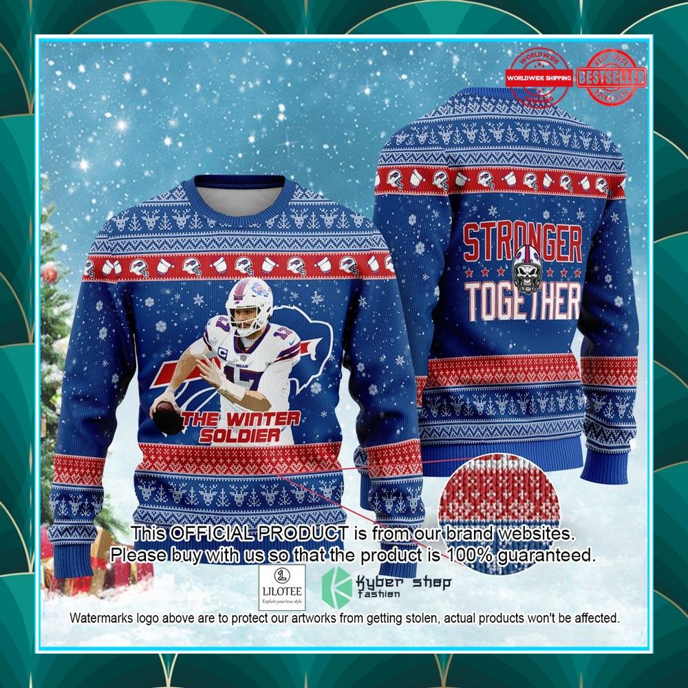 josh allen the winter soldier stronger together nfl christmas sweater 1 447