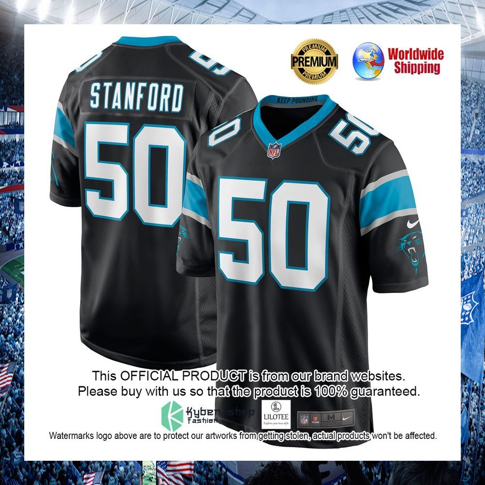 julian stanford carolina panthers nike black football jersey 1 695