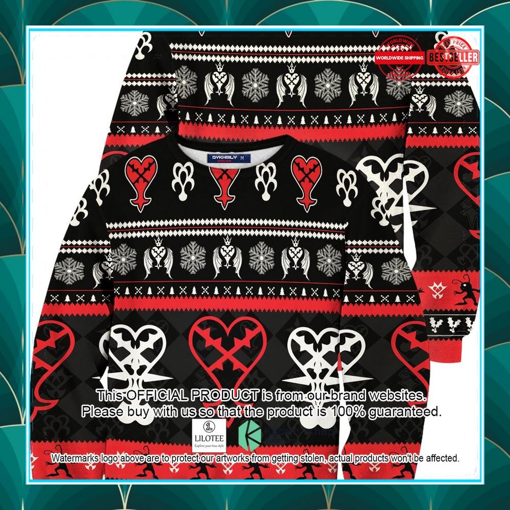 kingdom hearts heartless black christmas sweater 1 12