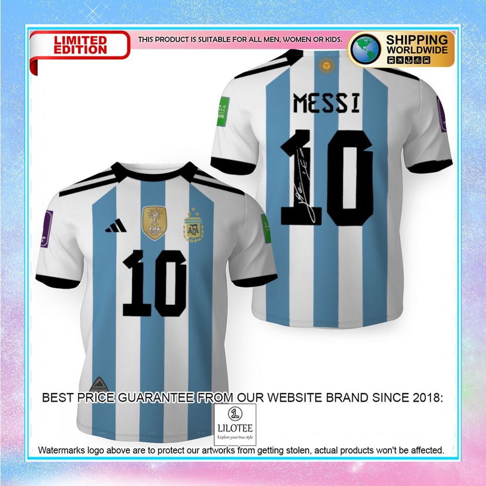 lionel messi argentina champions three stars 3d shirt 1 260