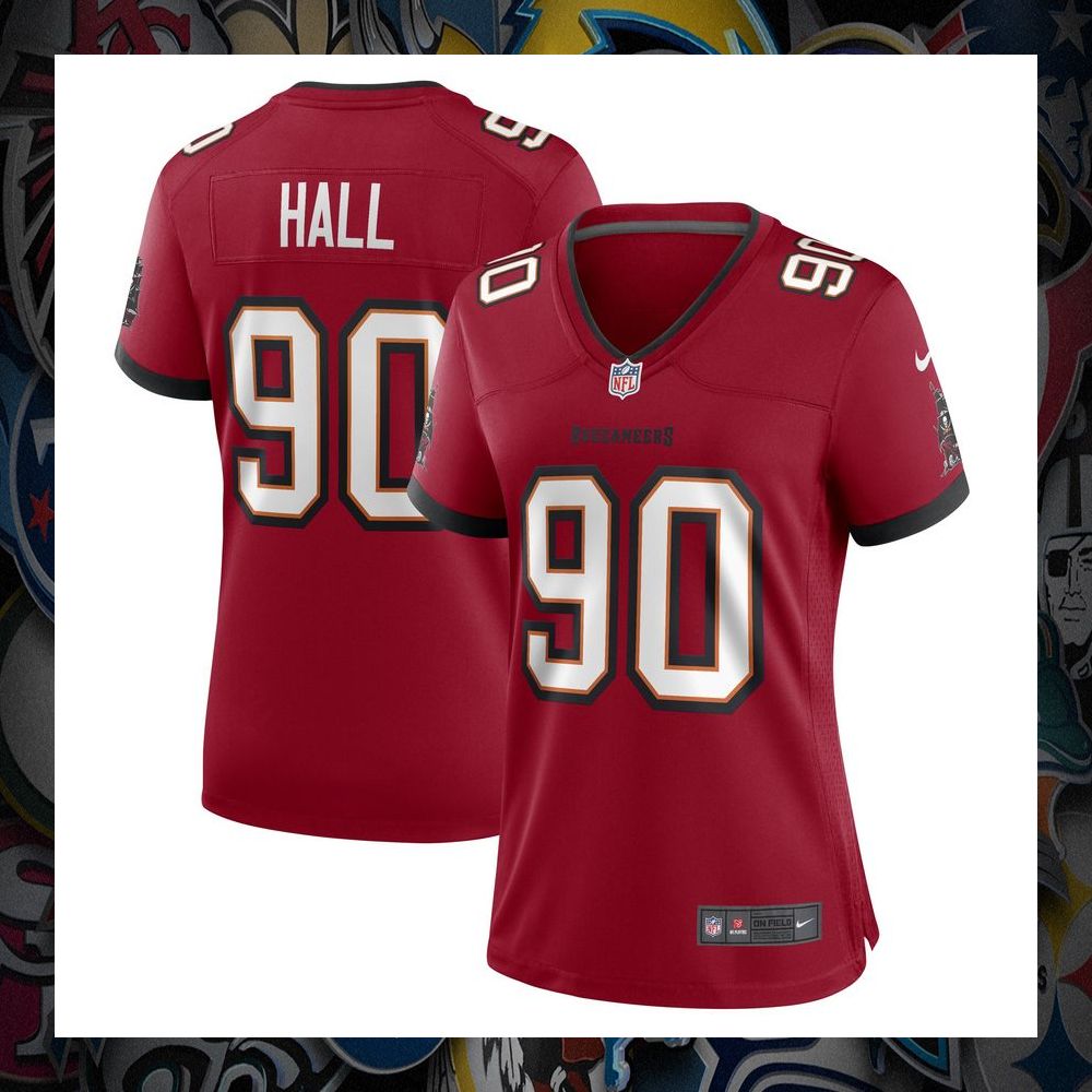 logan hall tampa bay buccaneers womens red football jersey 1 161