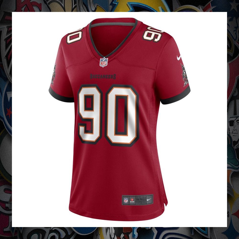 logan hall tampa bay buccaneers womens red football jersey 2 308