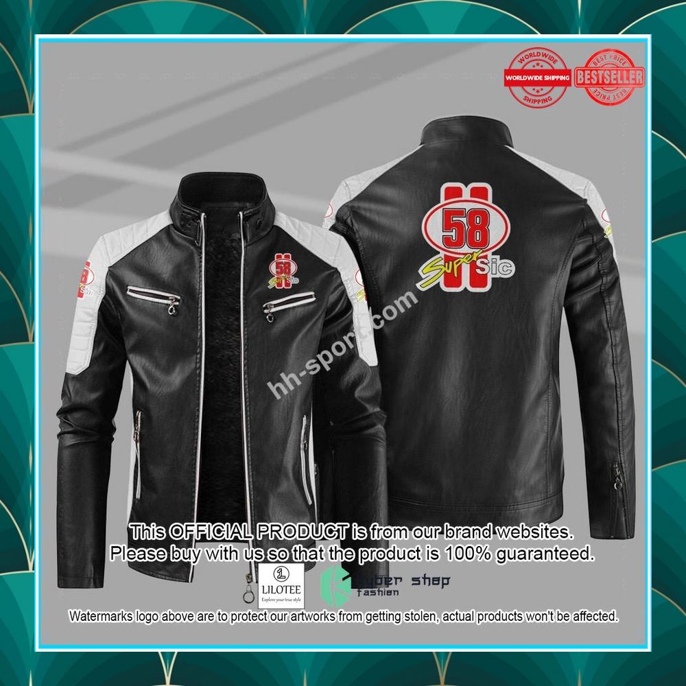 marco simoncelli sic 58 motogp motor leather jacket 1 691