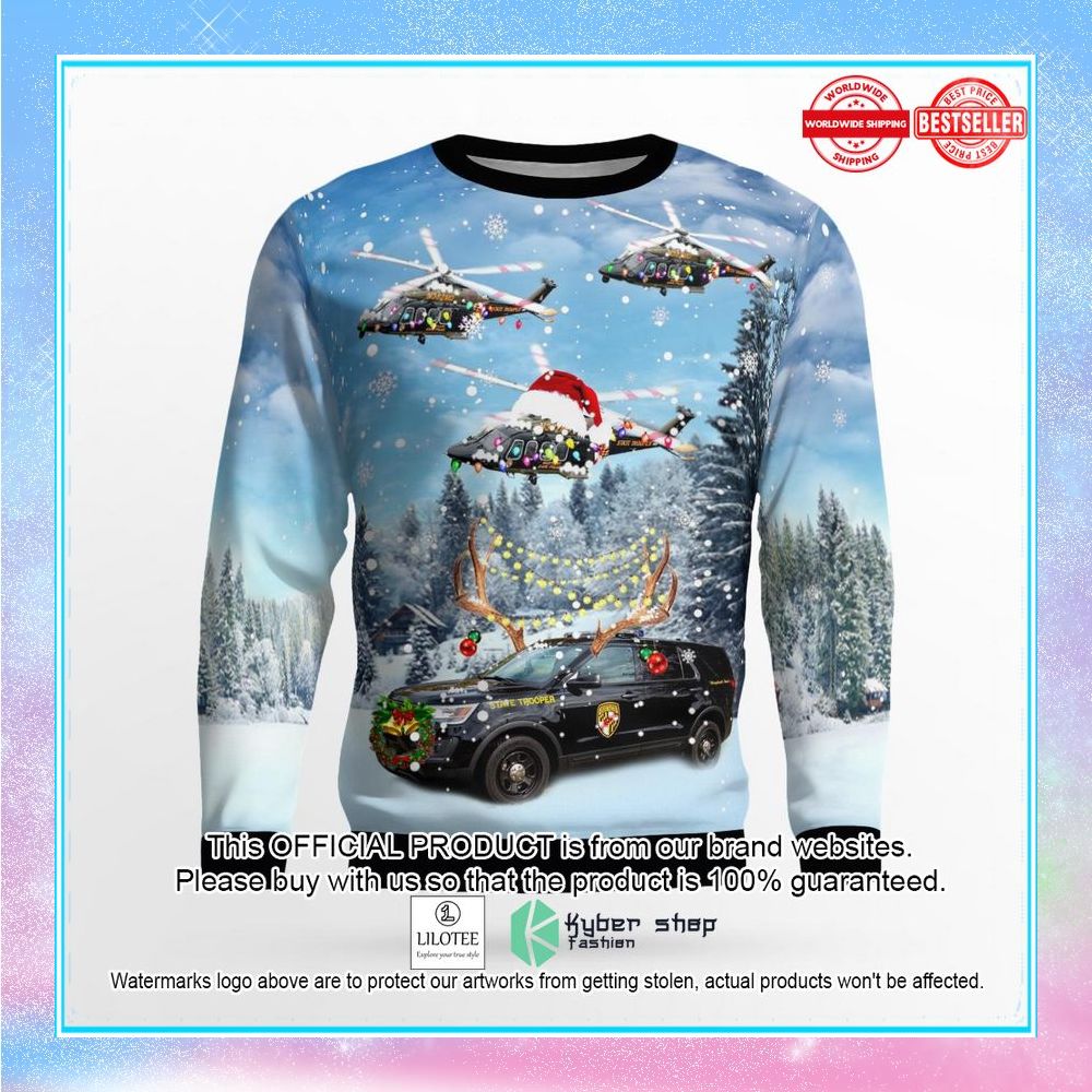 maryland state police car and agustawestland aw139 helicopter sweater 2 67