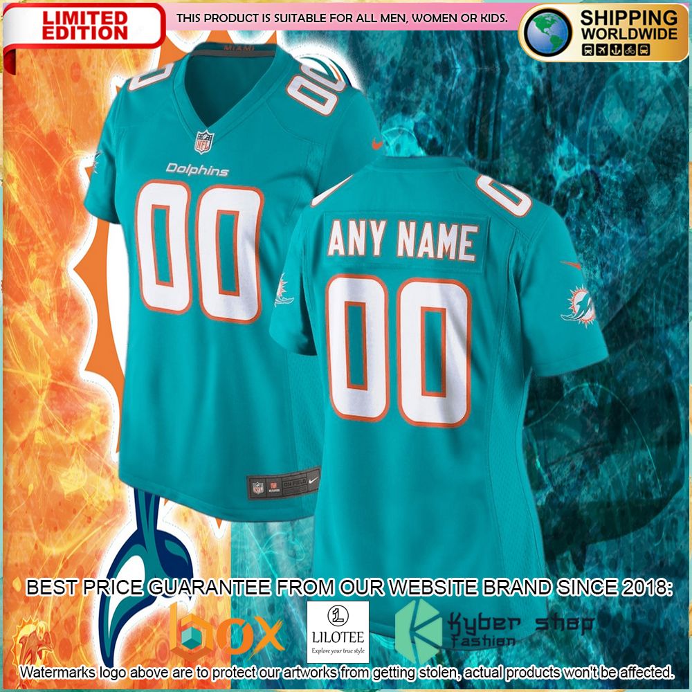 miami dolphins nike womens custom aqua football jersey 1 671