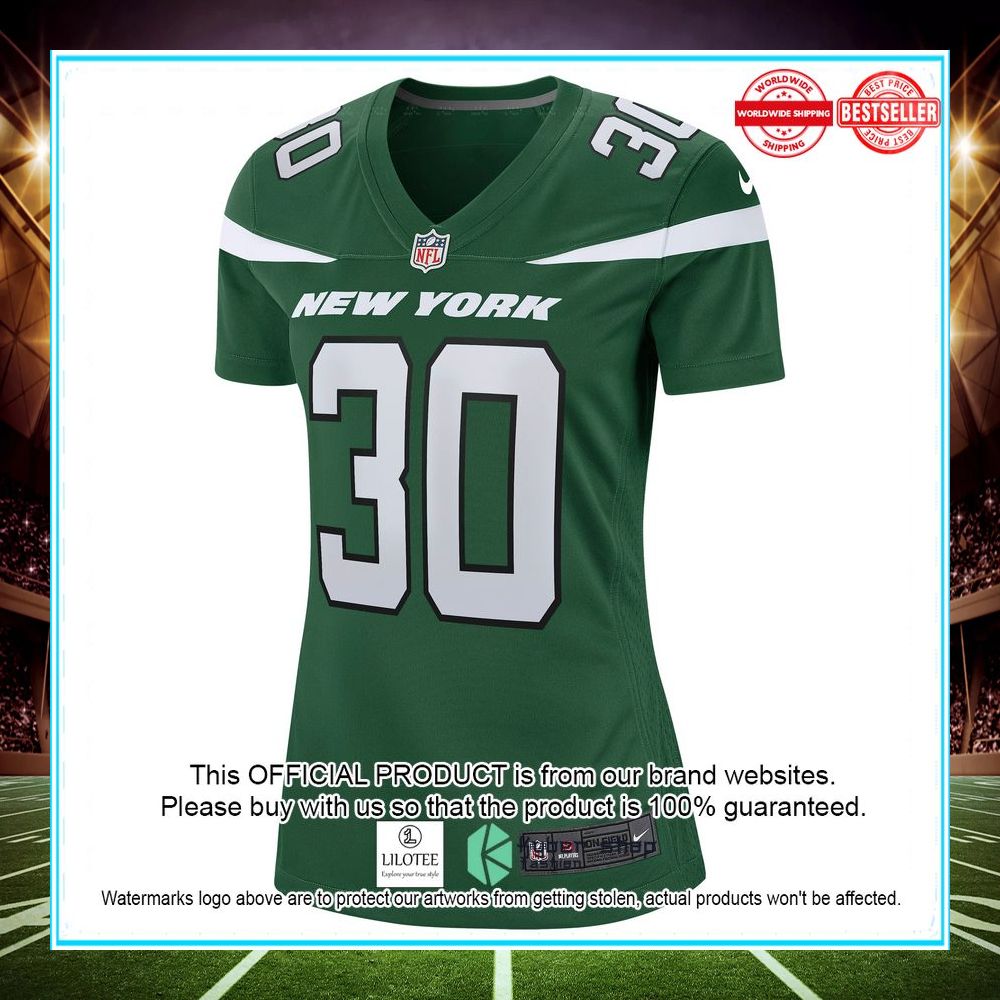 michael carter ii new york jets gotham green football jersey 2 420