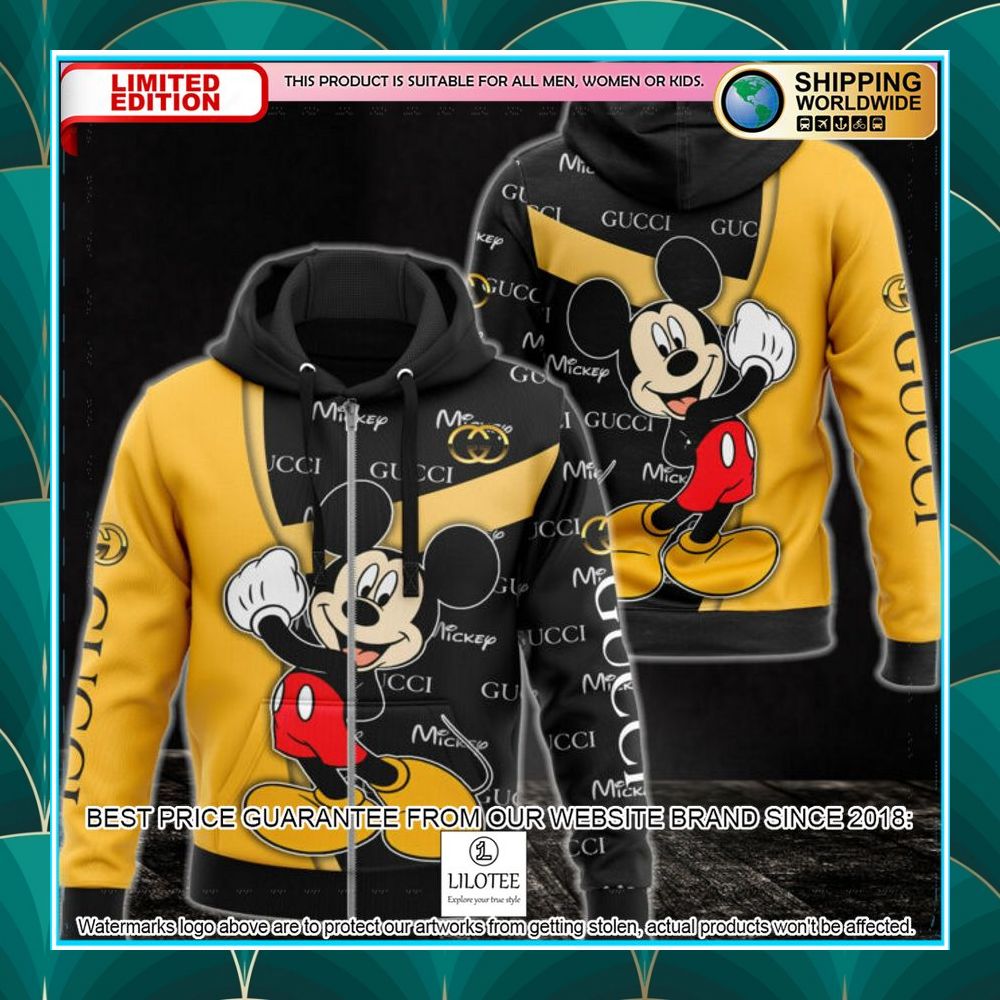 mickey mouse gucci yellow zip hoodie 1 761