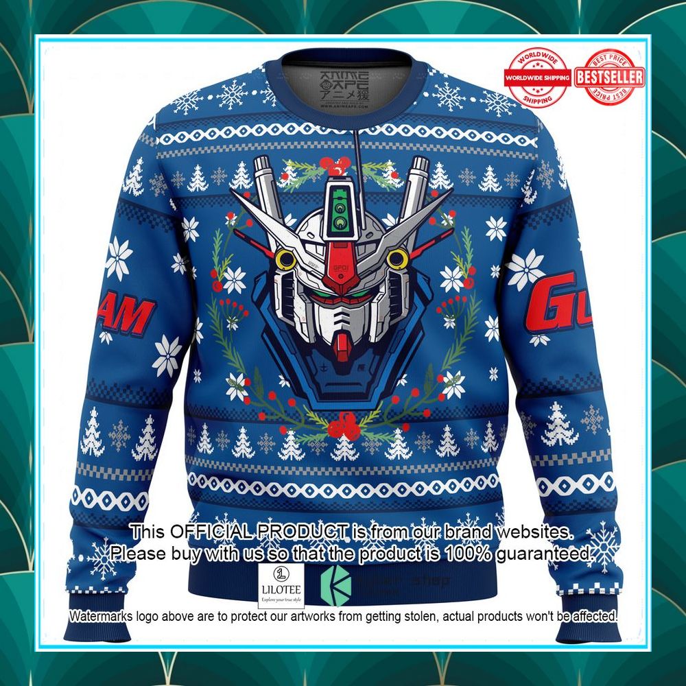 mobile suit rx 78 gundam ugly christmas sweater 1 675