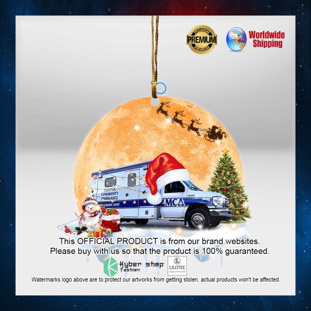 monroe michigan monroe community ambulance christmas ornament 1 235