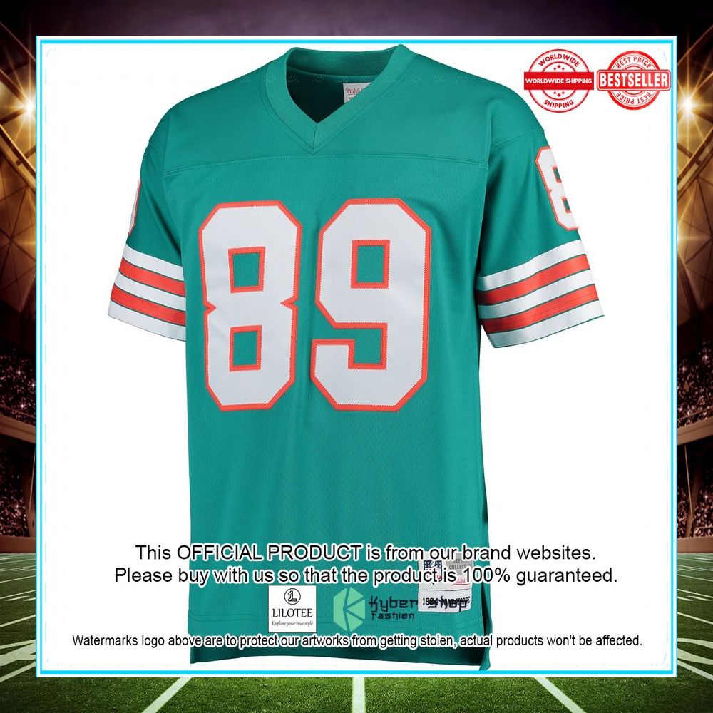 nat moore miami dolphins mitchell ness 1984 retired player legacy replica aqua football jersey 2 158
