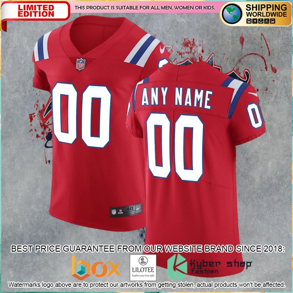 new england patriots nike vapor untouchable custom elite red football jersey 1 809