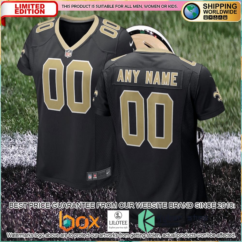 new orleans saints nike womens custom black football jersey 1 93
