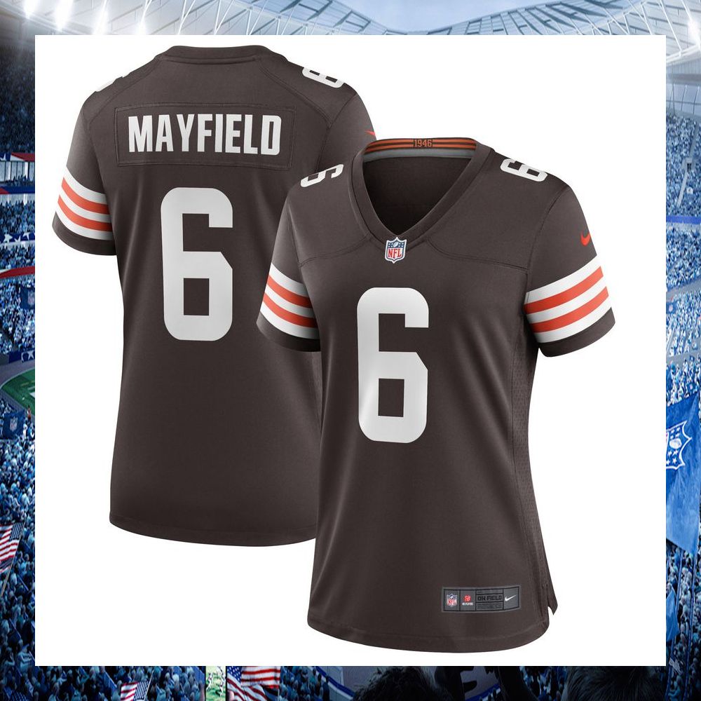 nfl baker mayfield cleveland browns nike womens brown football jersey 1 444