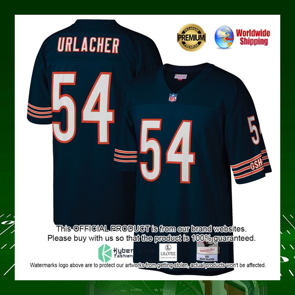 nfl brian urlacher chicago bears mitchell ness legacy replica navy football jersey 1 543