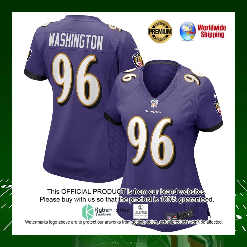 nfl broderick washington baltimore ravens nike womens purple football jersey 1 519