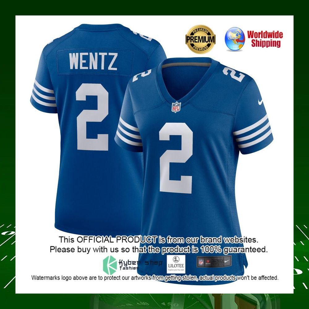 nfl carson wentz indianapolis colts nike womens alternate royal football jersey 1 760