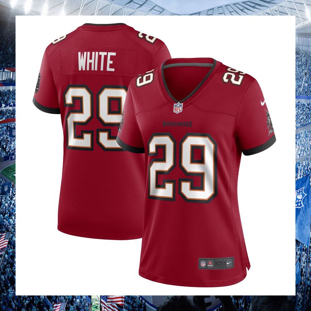nfl rachaad white tampa bay buccaneers nike womens red football jersey 1 208