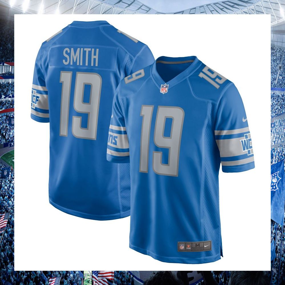 nfl saivion smith detroit lions nike blue football jersey 1 948