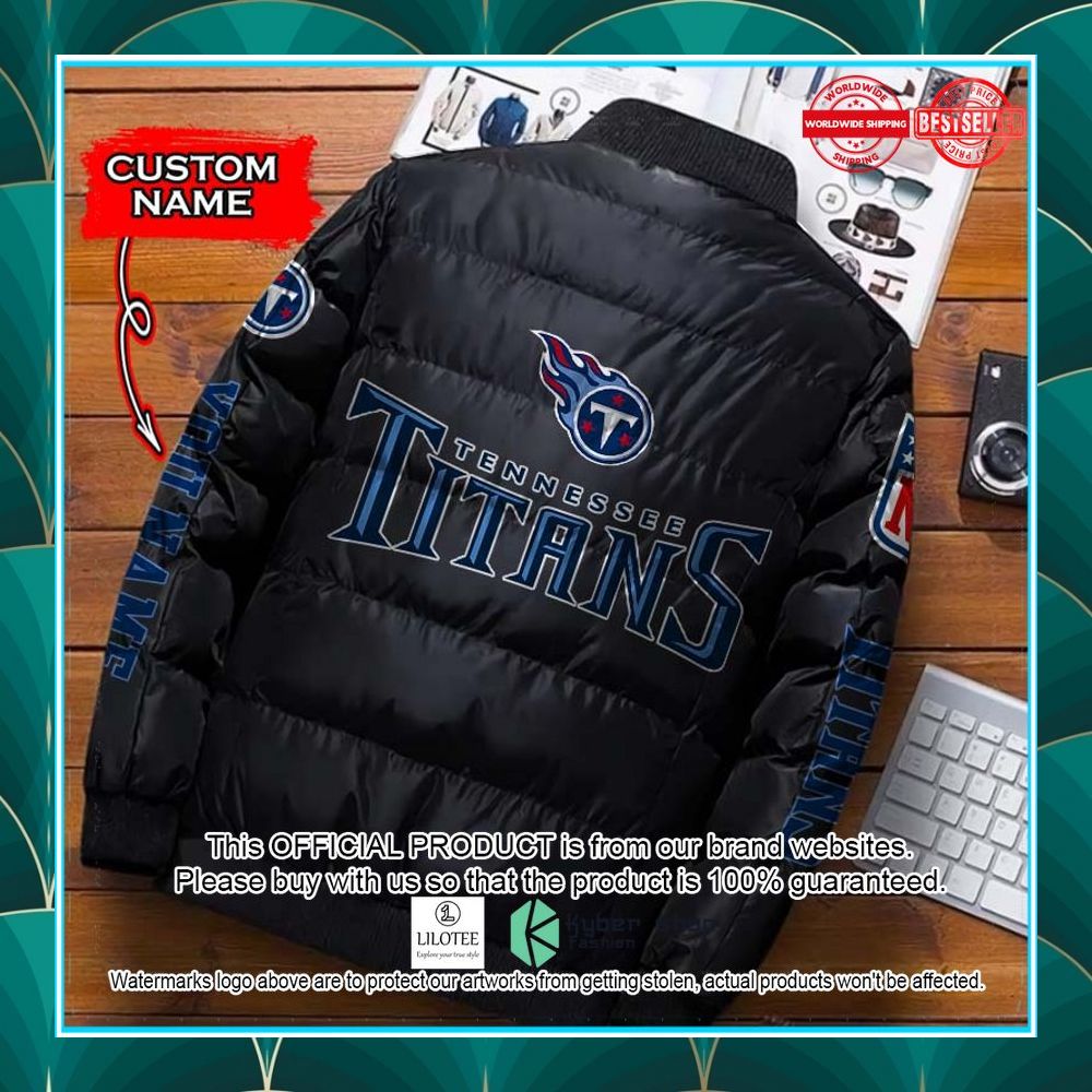 nfl tennessee titans custom name puffer down jacket 2 35