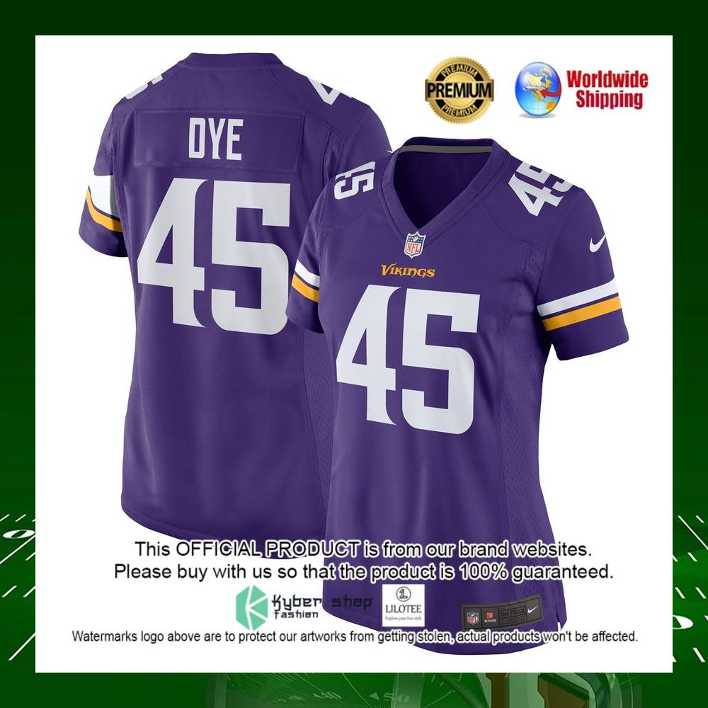 nfl troy dye minnesota vikings nike womens purple football jersey 1 296