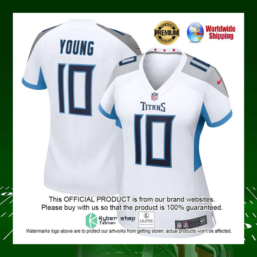 nfl vince young tennessee titans nike womens white football jersey 1 234
