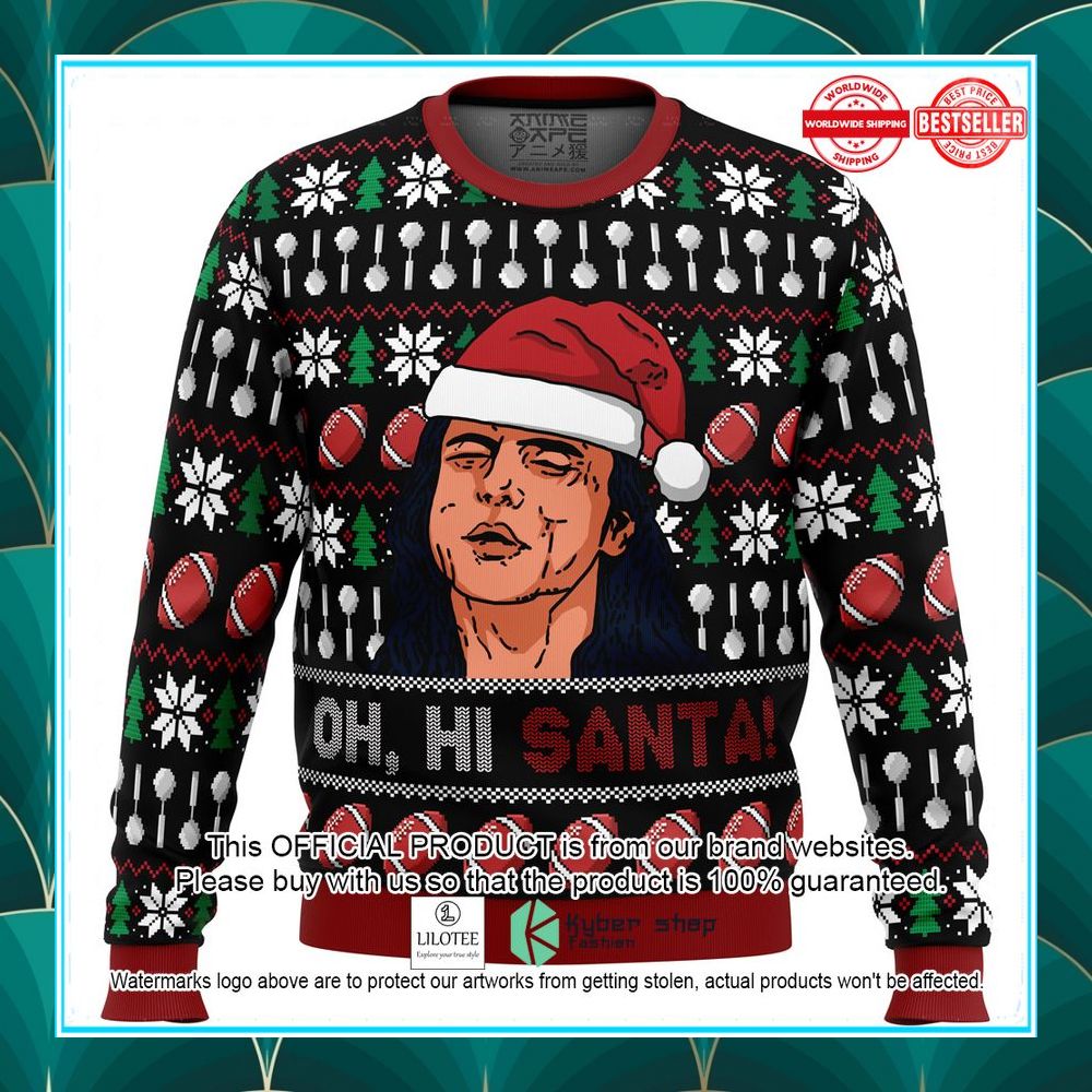 oh hi santa the room ugly christmas sweater 1 20