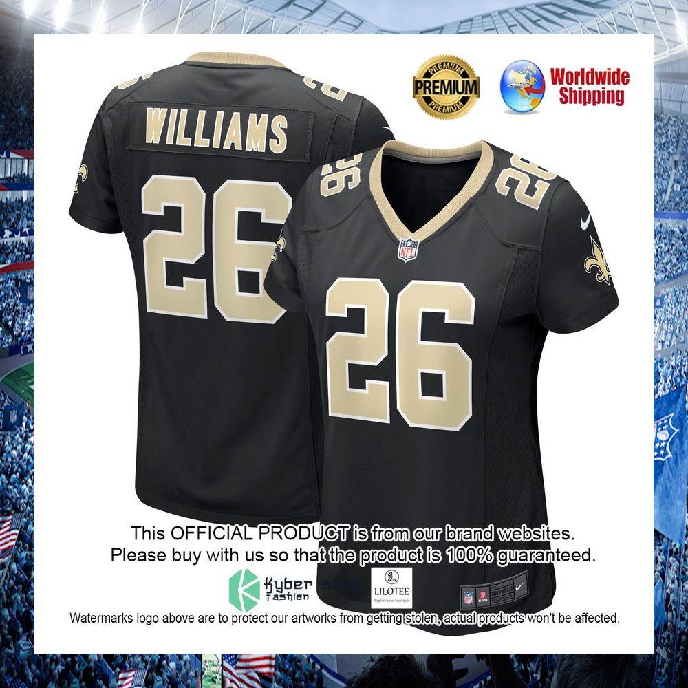 p j williams new orleans saints nike womens black football jersey 1 717
