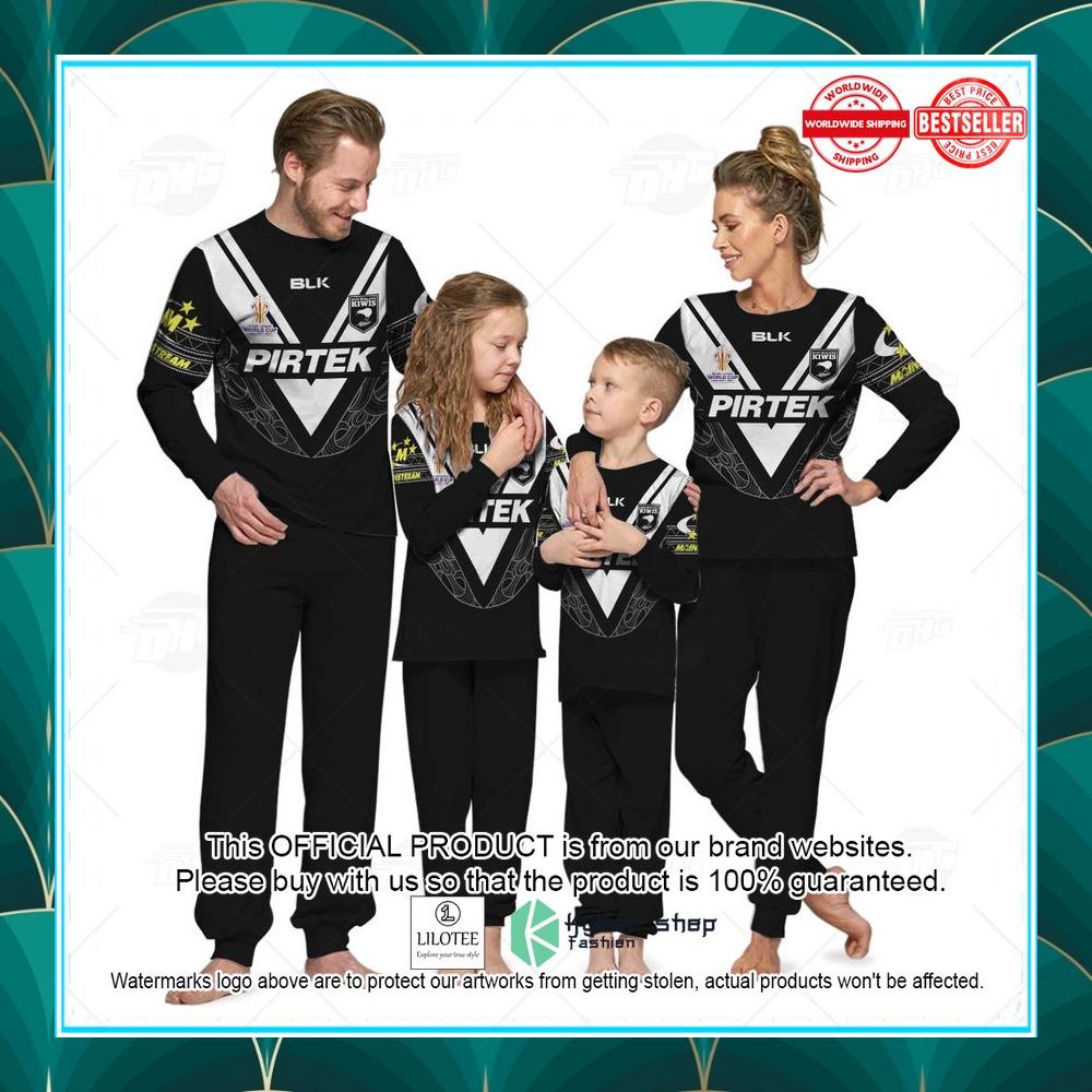 personalise new zealand kiwis rugby league world cup jersey 2022 pajamas set 1 648