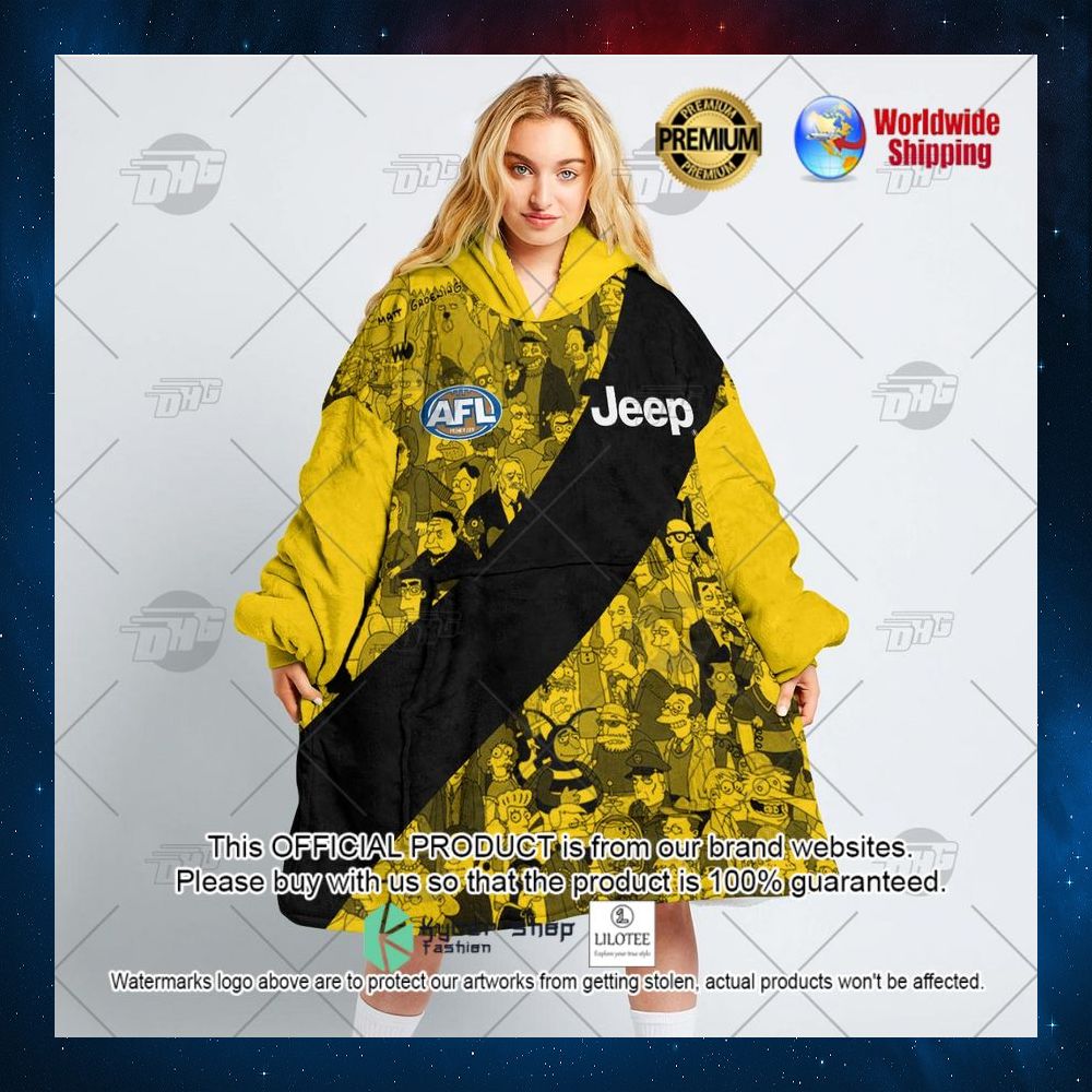 personalized afl richmond tigers the simpsons jeep hoodie blanket 3 32