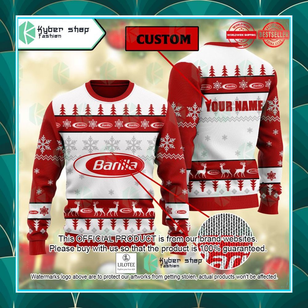 personalized barilla ugly christmas sweater 1 885